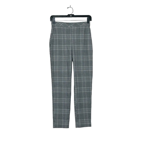 H&M black white plaid flat front ankle pants size 0 - Picture 10 of 10